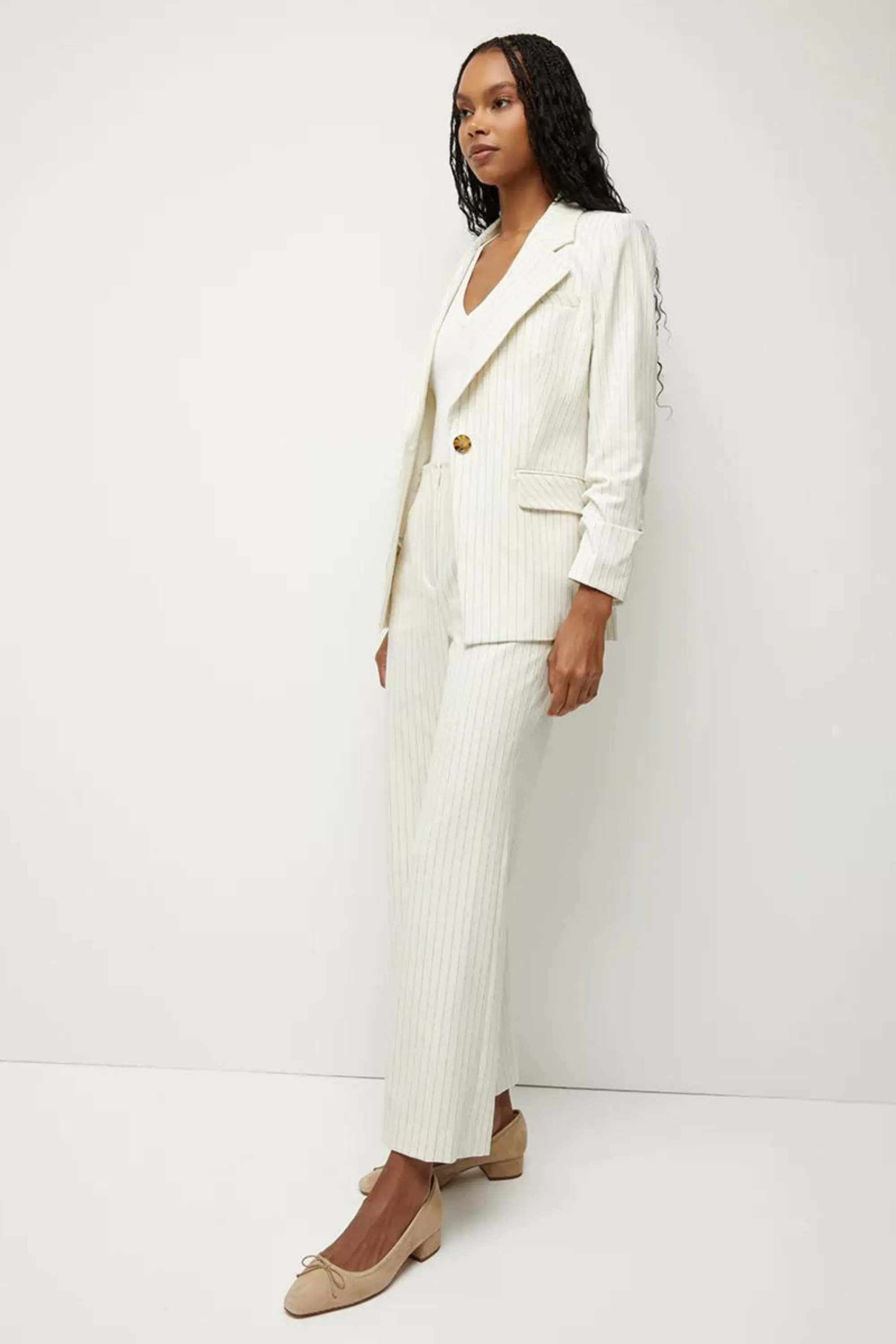 Veronica Beard Dova Pant Ecru Stripe