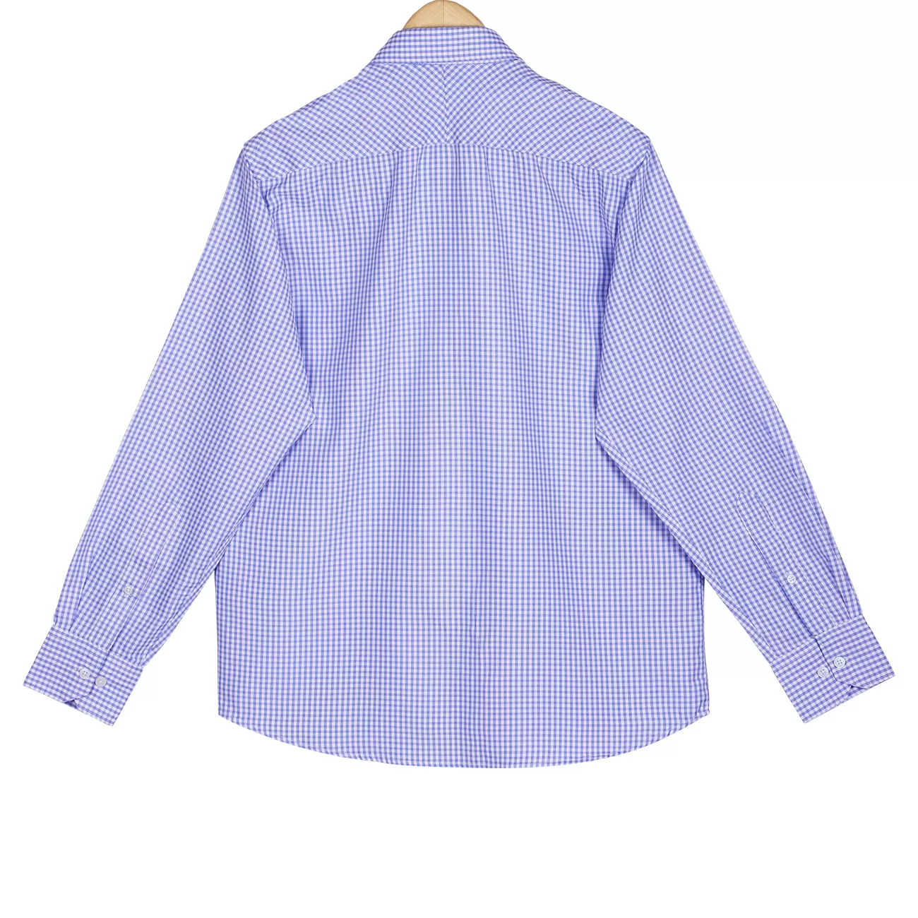 Vichy Blue Gingham Oxford Check Button Down Cotton Shirt