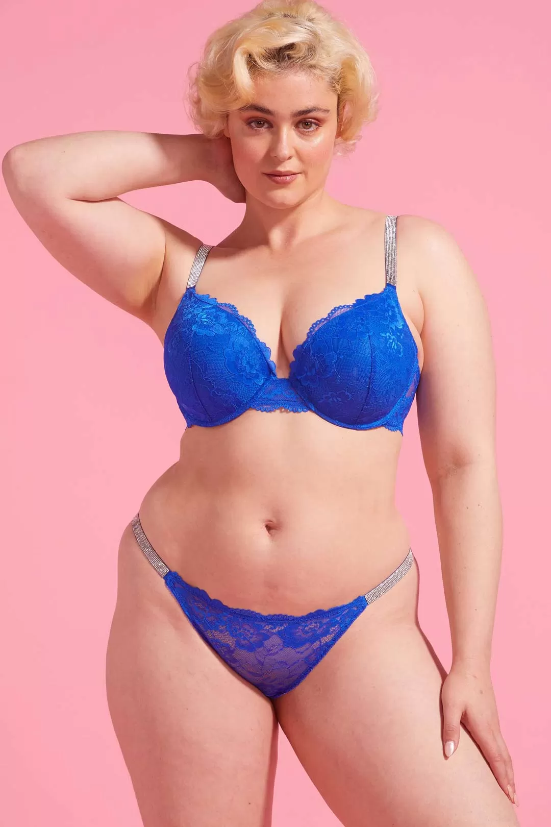 Vixen Lace Bikini Knicker Cobalt Blue