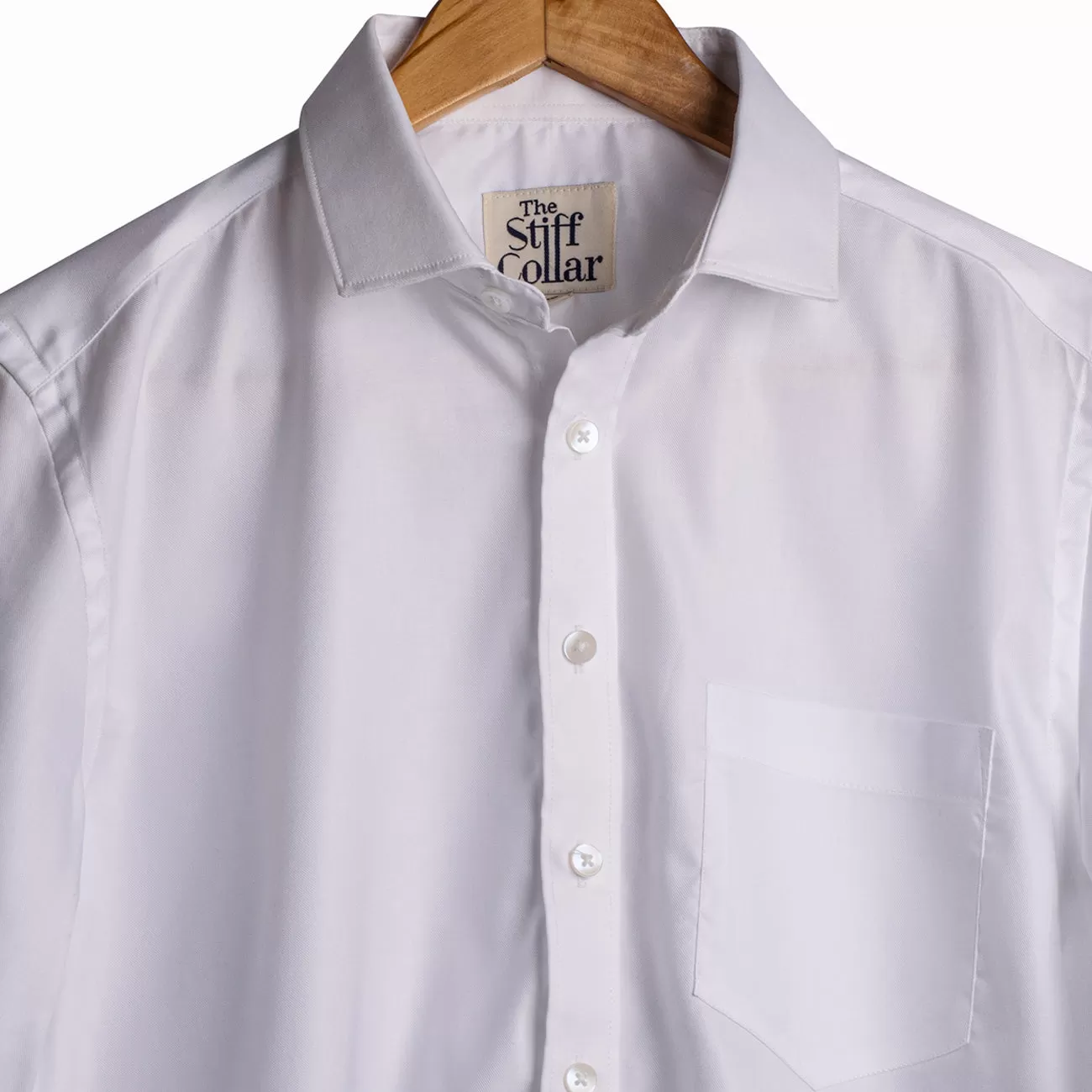 White Satin Regular Fit Cotton Shirt