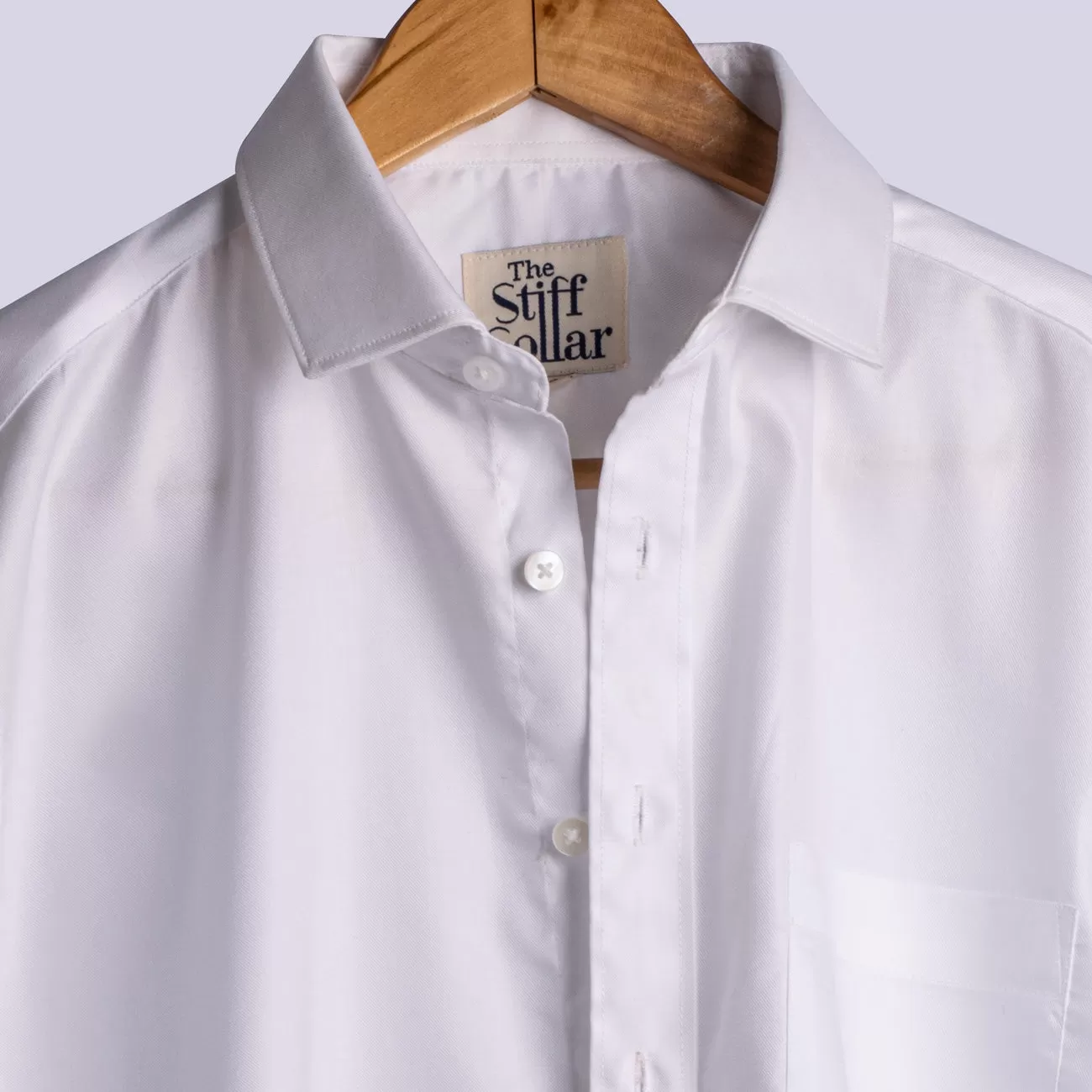 White Satin Regular Fit Cotton Shirt