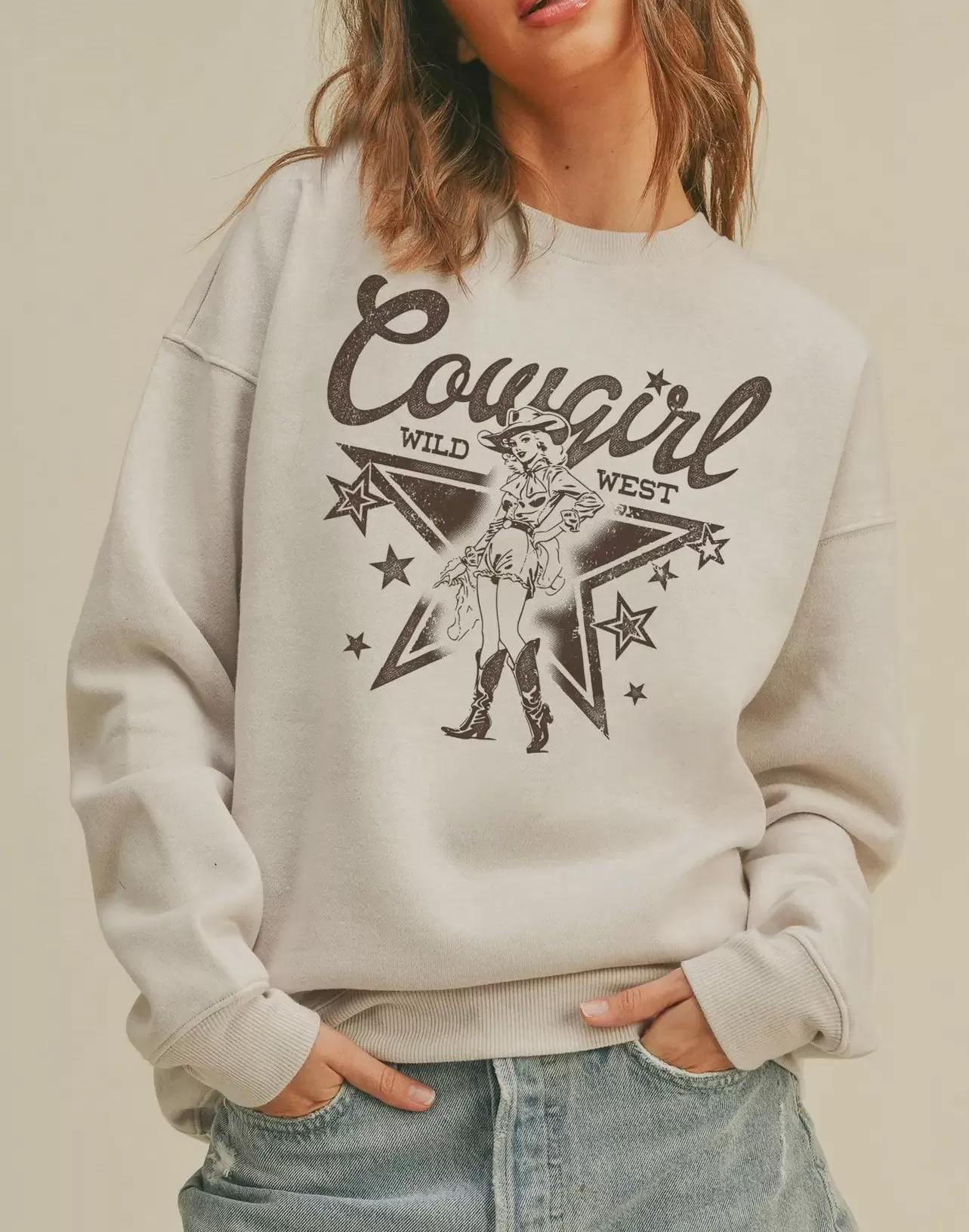 Wild West Cowgirl Graphic Sweatshirt